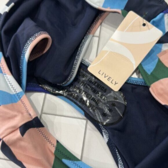 NWT Lively Multicolor The Floral Print Swim Retro Bikini Bottom Size Medium - Picture 7 of 8